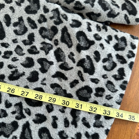 Anthropologie Elevenses gray animal print swing trapeze coat ladies size Small - Picture 9 of 13